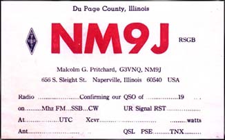 NM9J QSL from Naperville, IL